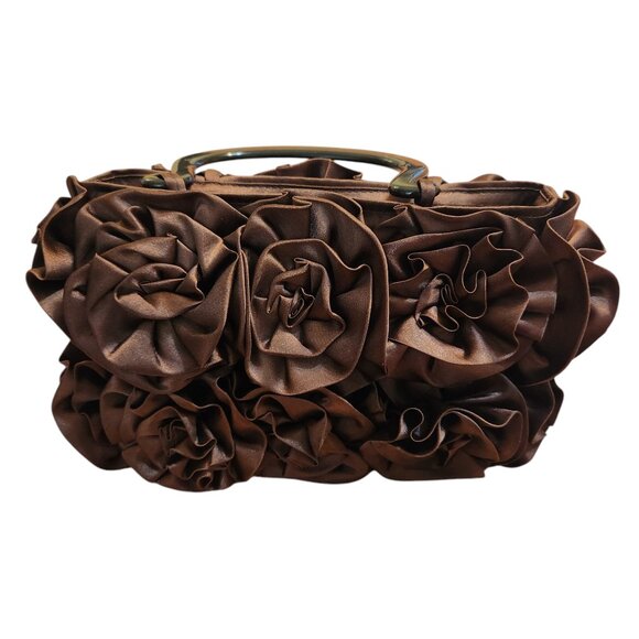 MOD by Design Beautiful Satin Brown Rose Purse - Picture 2 of 10